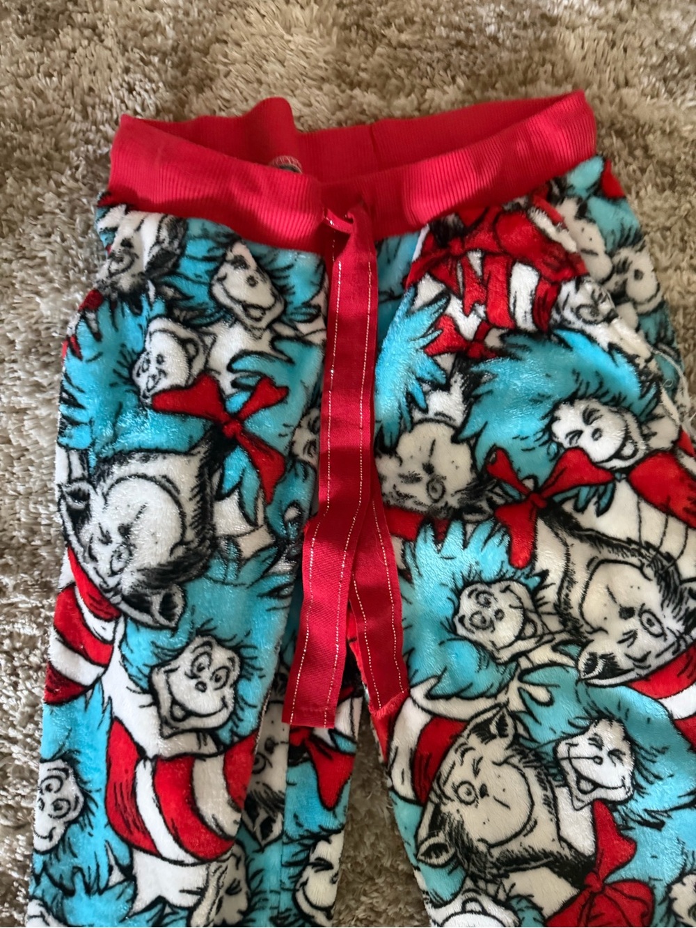 Kids Blue & Red Fleece Pajama Pants with Character Print